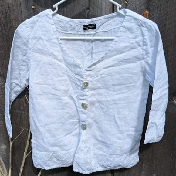 Luca Vanucci Linen Boho Top - Picture 1 of 7